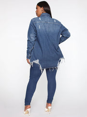 Distressed Denim Coat