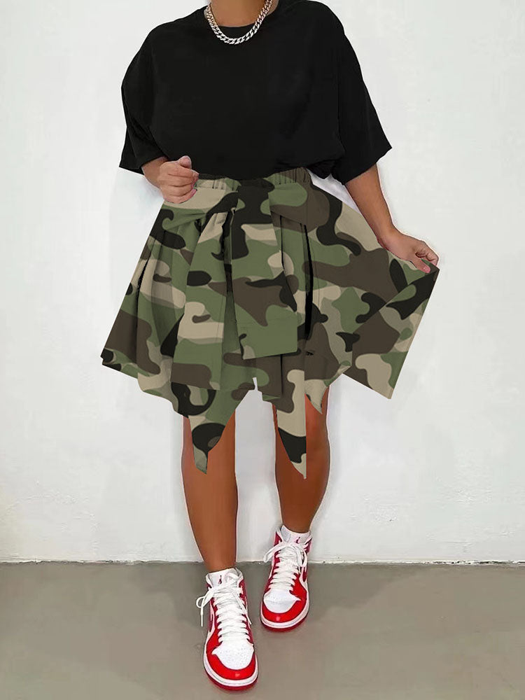 Irregular Camouflage Skirt