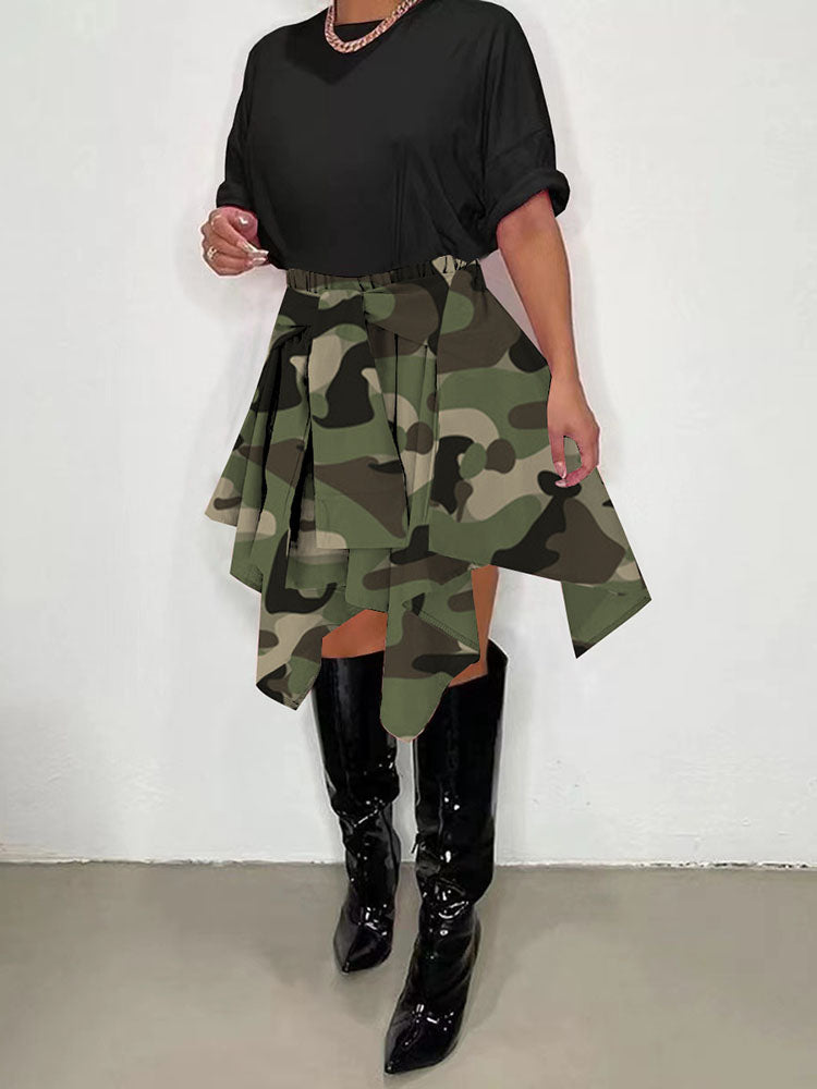 Irregular Camouflage Skirt