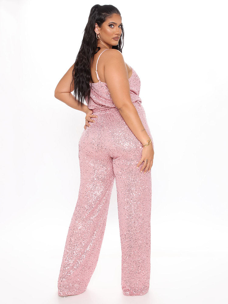 Sleeveless Sequin Jumpsuit