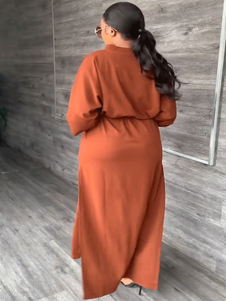 V Neck Waist Maxi Dresses