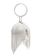 Rhinestone Tassel Evening Clutch