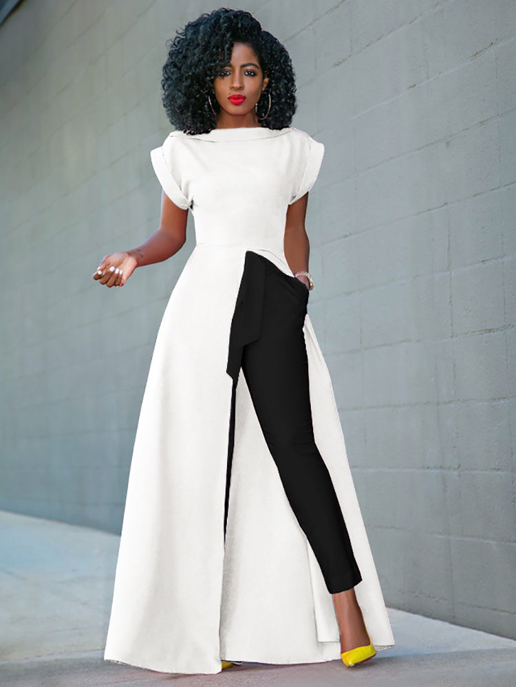 High Split Solid Maxi Dresses