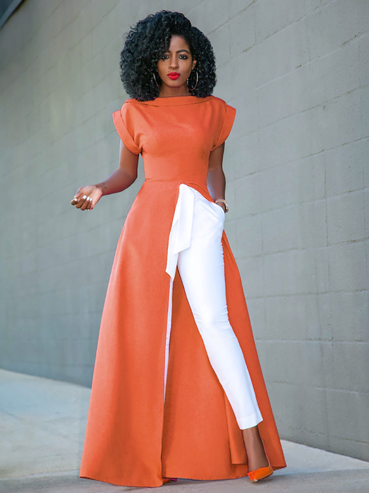 High Split Solid Maxi Dresses