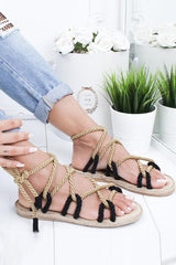 Twine Straps Flat Sandals