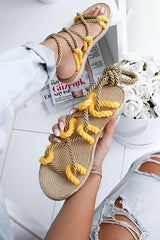 Twine Straps Flat Sandals