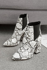 Snake High Heel Ankle Boots