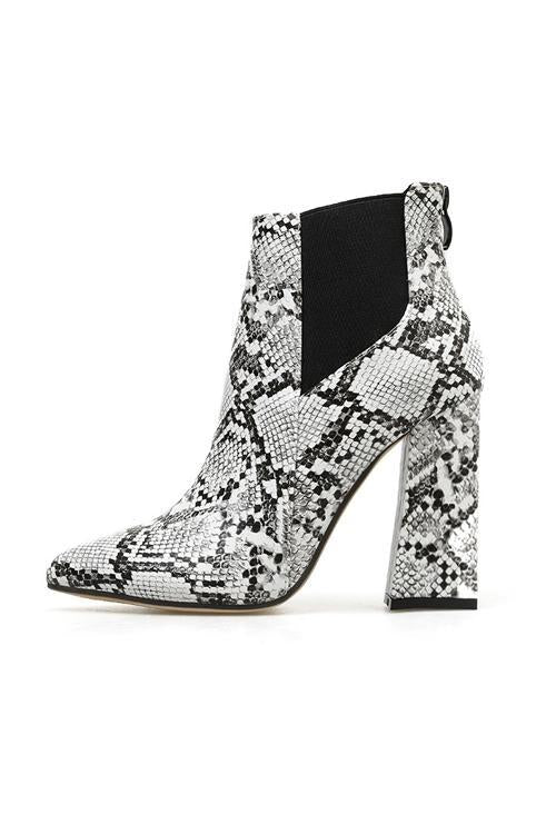 Snake High Heel Ankle Boots