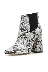 Snake High Heel Ankle Boots