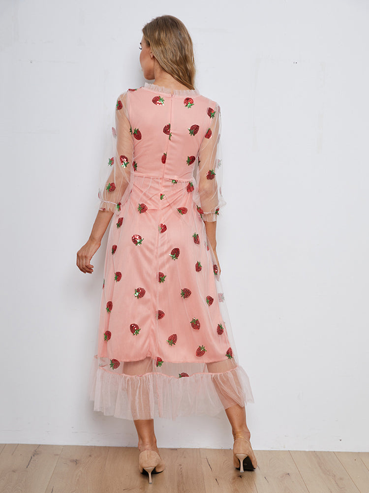 Strawberry Sequin Sweet Dresses