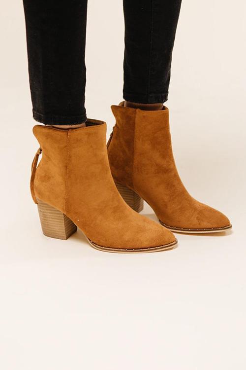 Suede Zipper Ankle Boots