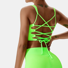 Backless Crisscross Lace Up Cropped Tank Top