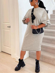Three-Quarter Sleeve Midi Dresses