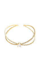 GOLD DIAMANTE PENDANT CUFF BRACELET