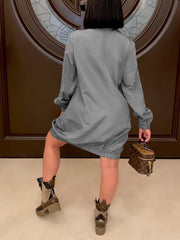 V Patchwork Zipper Up Coat