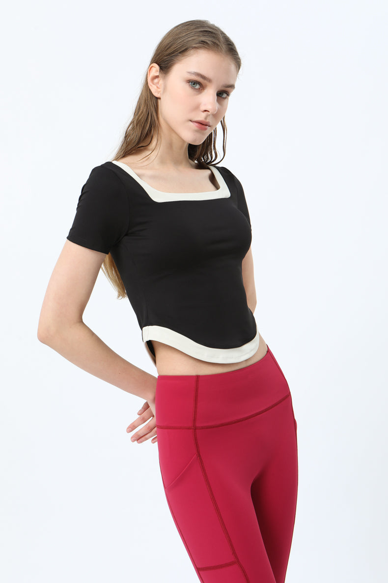 Backless Curved Hem Sports Top