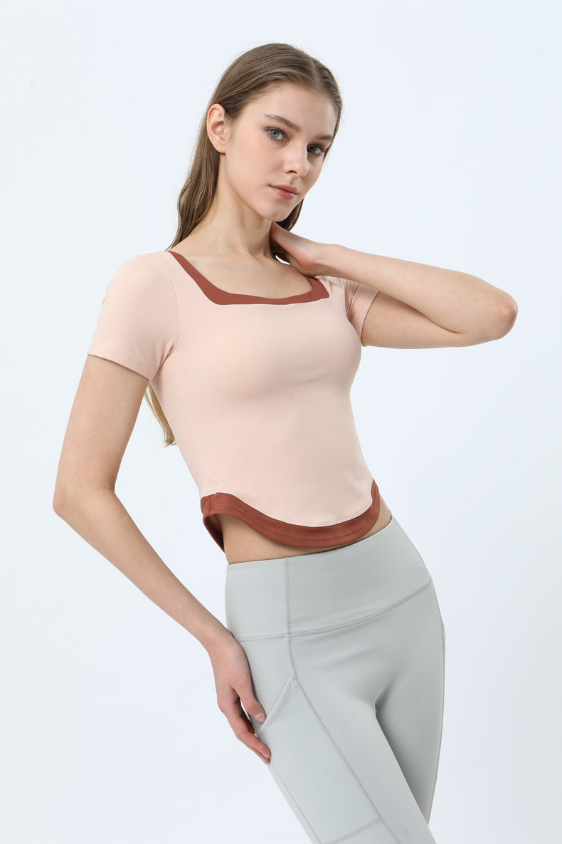 Backless Curved Hem Sports Top