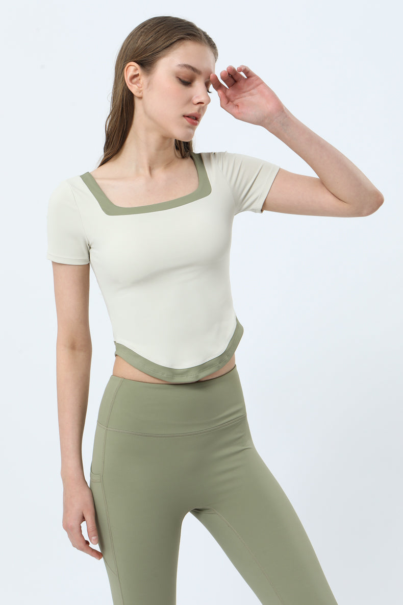 Backless Curved Hem Sports Top