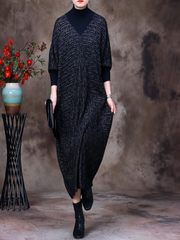 Women's Vintage Dreams Bat Sleeve Knitted Maxi Dresses
