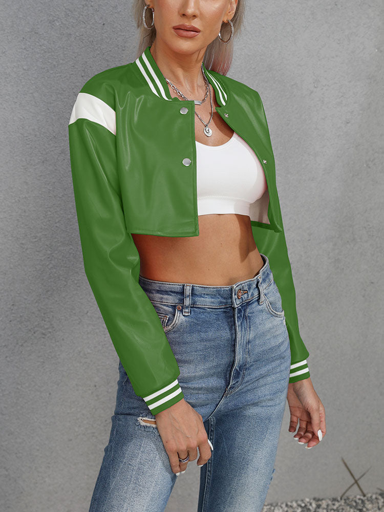 Crop PU Jacket