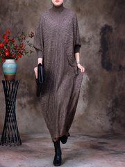 Women's Vintage Dreams Bat Sleeve Knitted Maxi Dresses