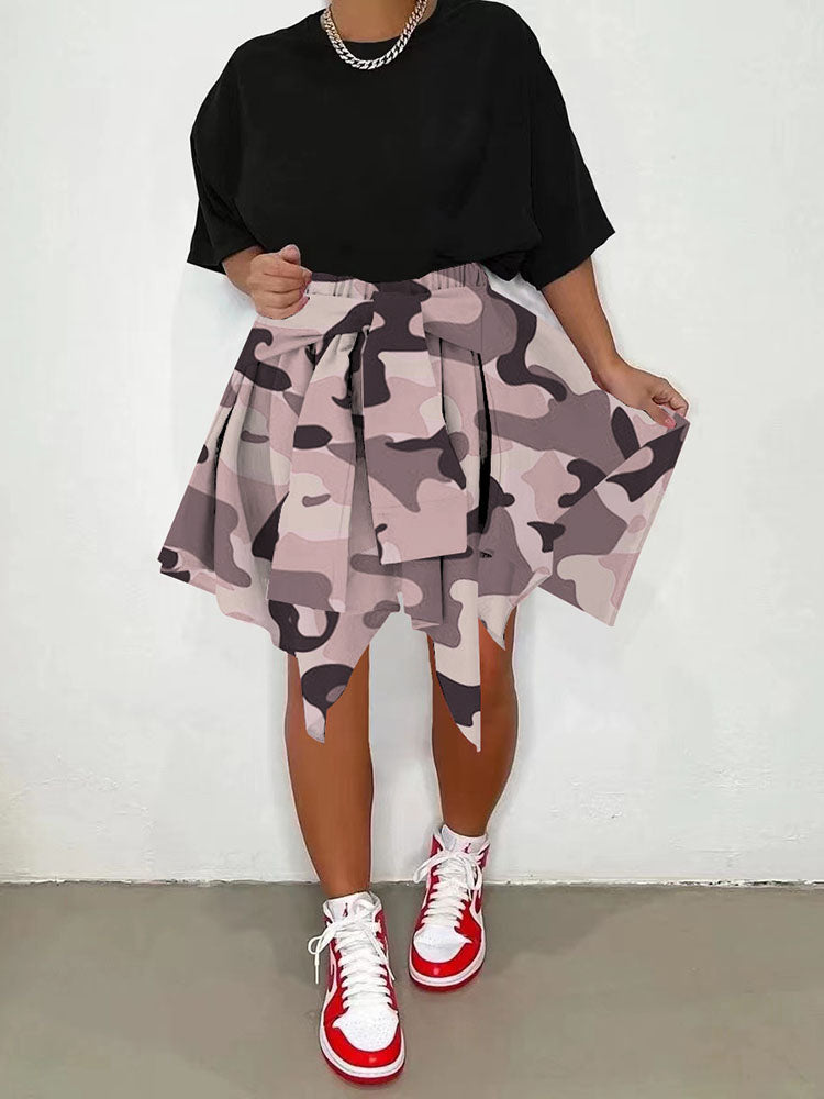 Irregular Camouflage Skirt