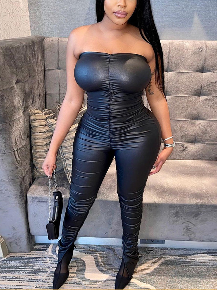 High Stretch PU Jumpsuit