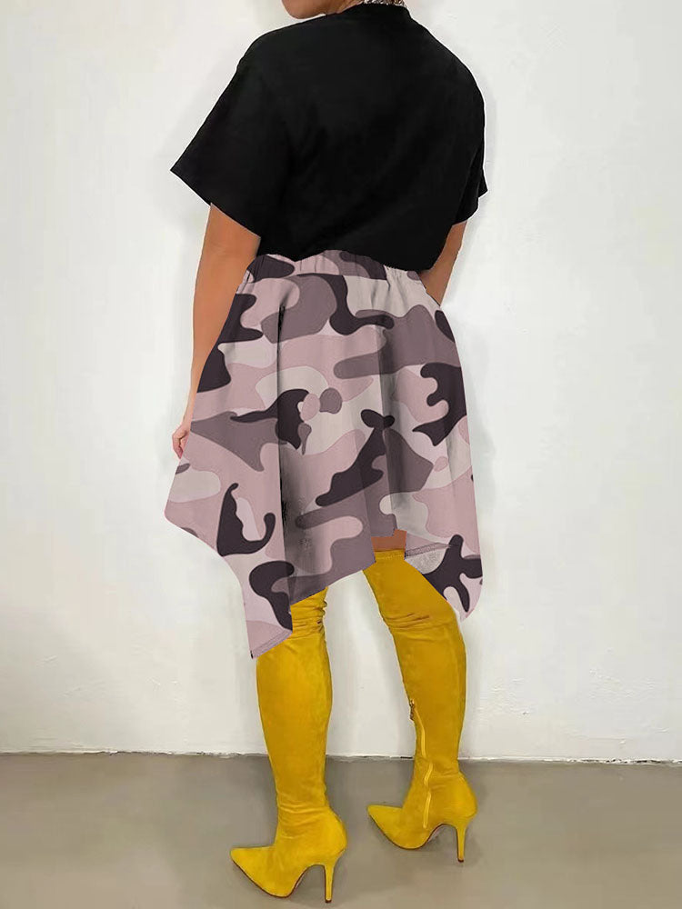 Irregular Camouflage Skirt