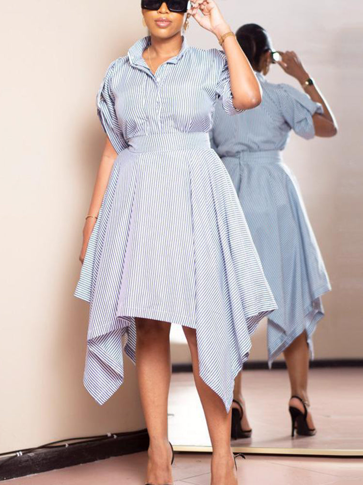 Strip Loose Maxi Dresses