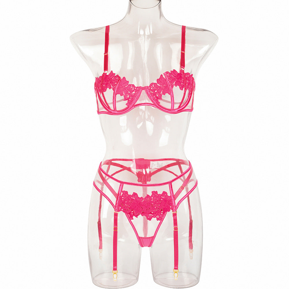 Three Piece Set Hot Hollow Lingerie in Multi Colors