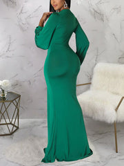 Deep V Neck Evening Maxi Dresses