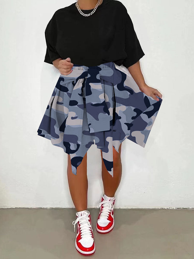 Irregular Camouflage Skirt