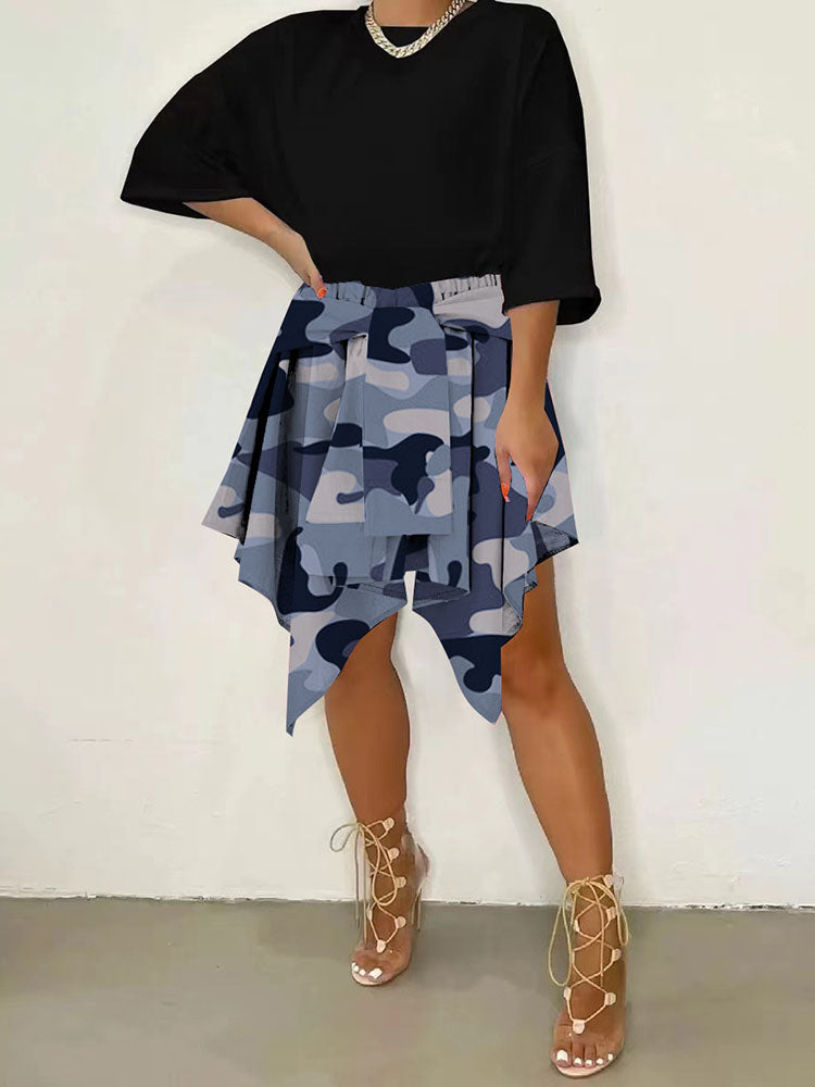 Irregular Camouflage Skirt