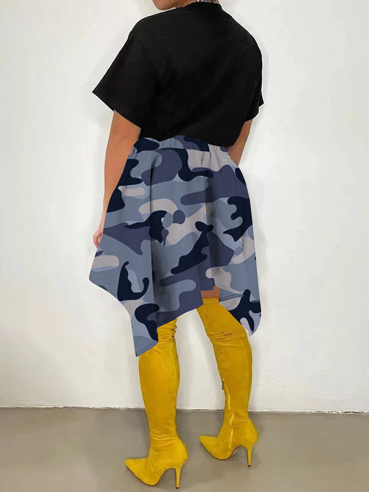 Irregular Camouflage Skirt