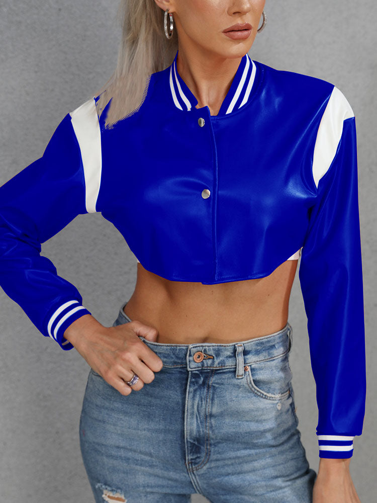 Crop PU Jacket
