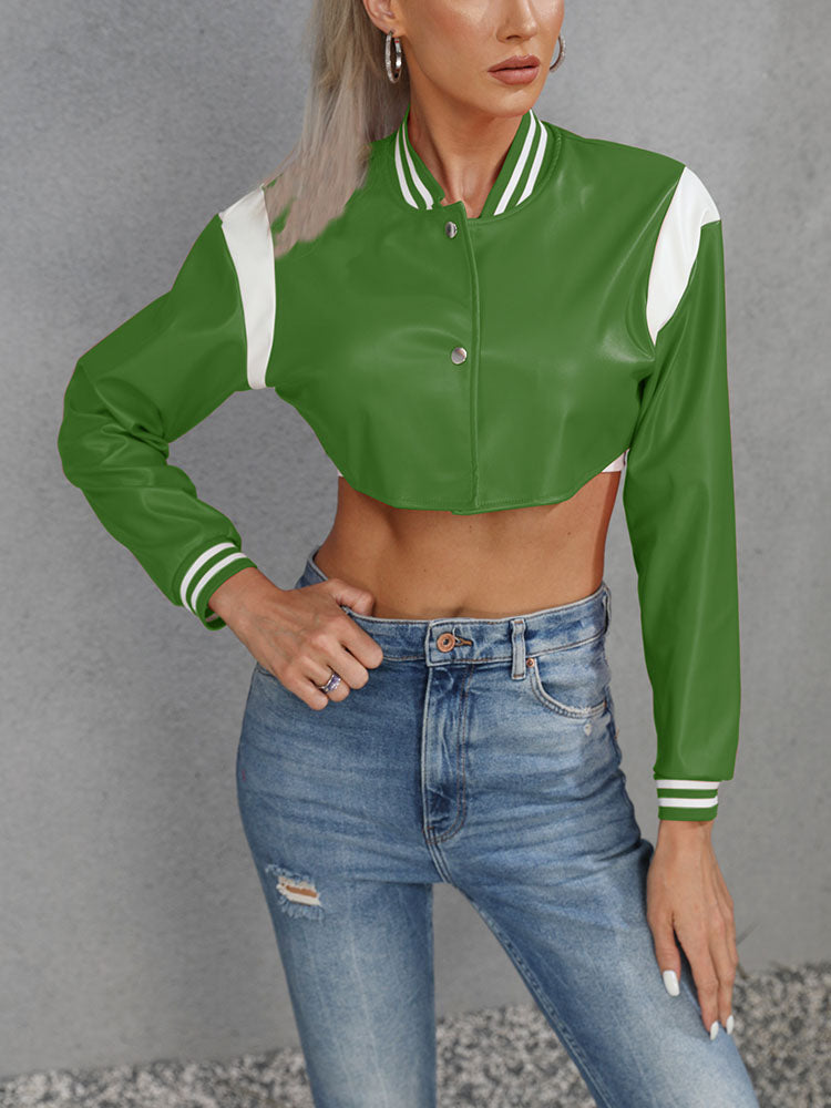 Crop PU Jacket