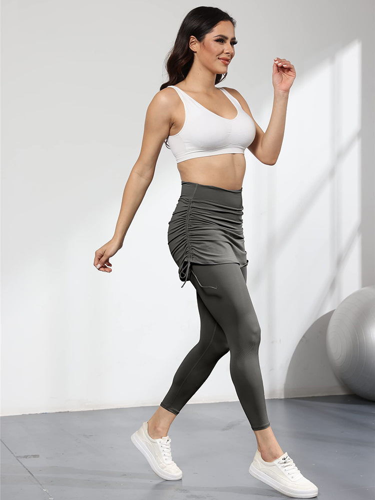 Ruched Stacked Pants Skirt