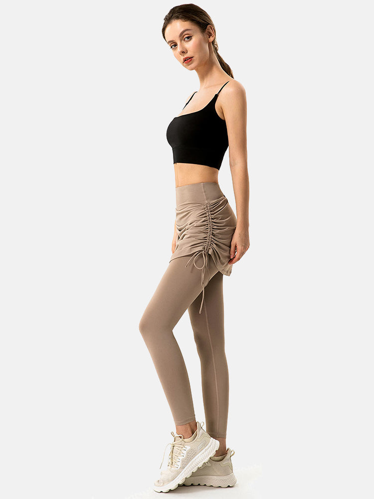 Ruched Stacked Pants Skirt