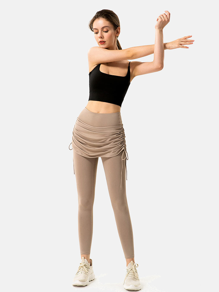 Ruched Stacked Pants Skirt