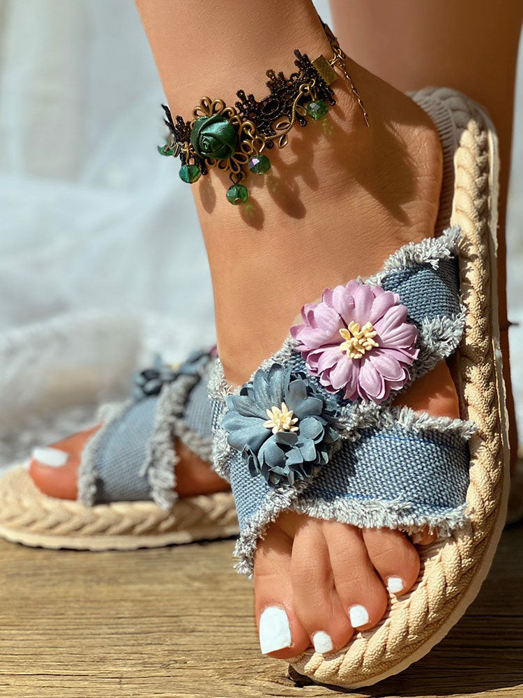 Denim Strap Beach Sandals