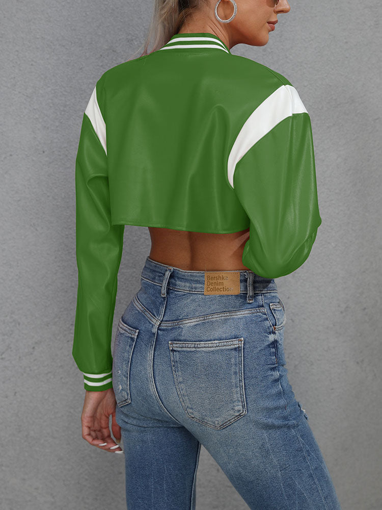Crop PU Jacket
