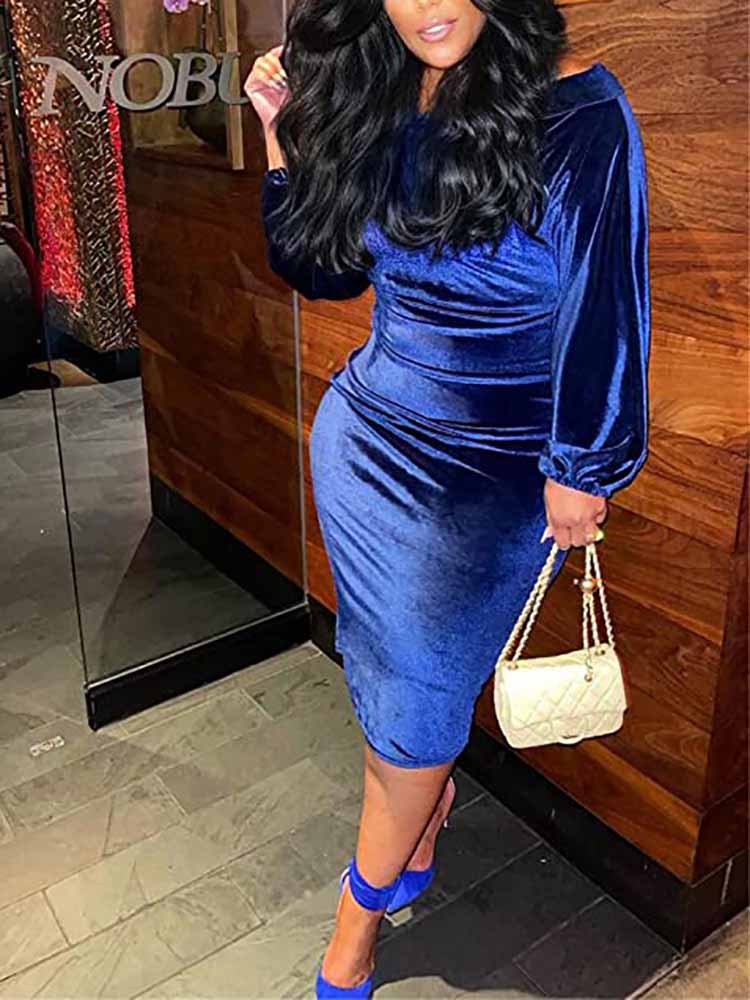 Velvet Off Shoulder Party Dresses