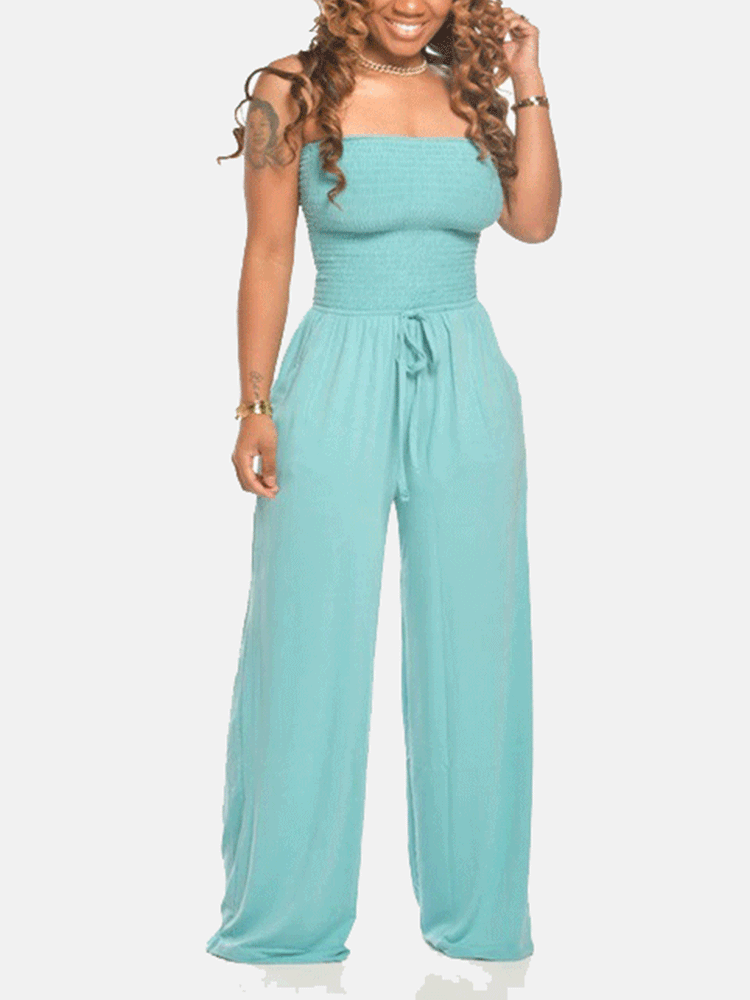 Strapless Wide Leg Jumpsuit