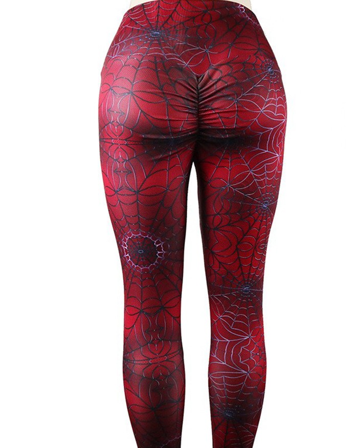 Spider Web Print Active Legging