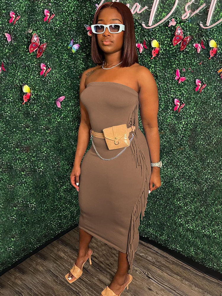 Tassels Bodycon Midi Dresses