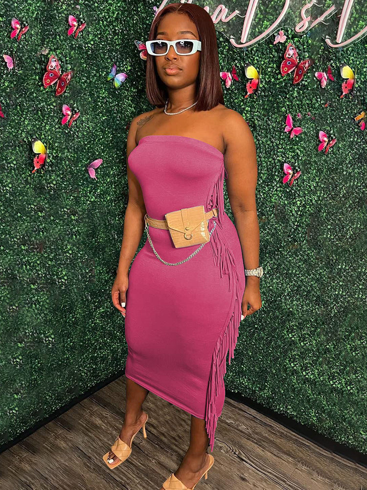 Tassels Bodycon Midi Dresses