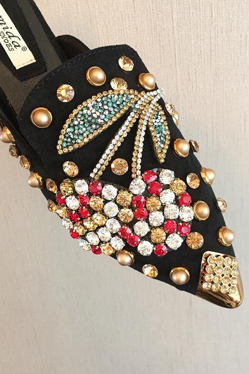 Rhinestone Pointed Slipper