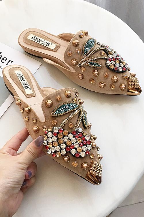 Rhinestone Pointed Slipper