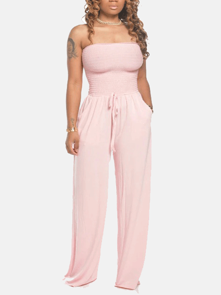 Strapless Wide Leg Jumpsuit