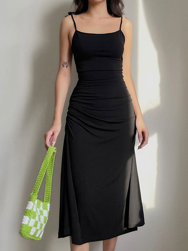 Backless Tie Strap Maxi Dresses